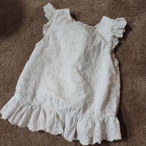 Ralph Lauren White Eyelet Ruffle Kids Blouse